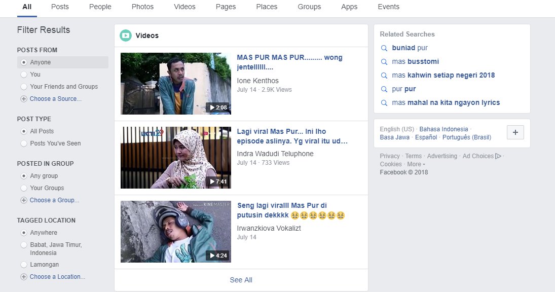 Mencari viral di facebook