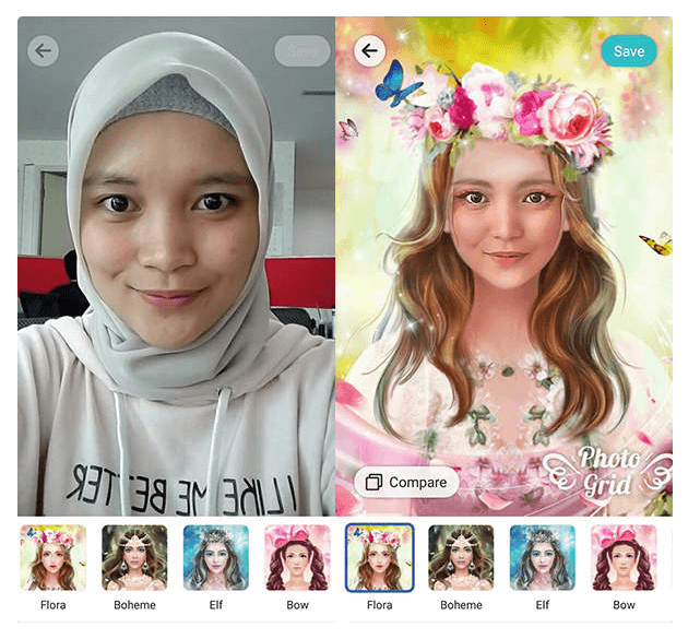 photo grid Aplikasi Edit Foto Jadi Kartun meitu 2019 terbaik